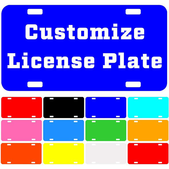 Custom License Plate with Your Image, Personalized Metal Novelty Car Tag-Blue, 12" x 6"