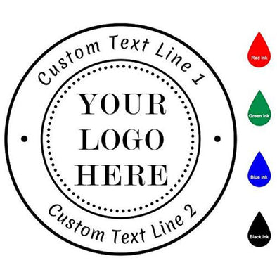 Custom Logo Stamp Self Inking,Logo Stamp Personalized,2 Lines of Text,Rubber Address Stamp for Business,Office,Return,Teacher,Home,Bank - amlion