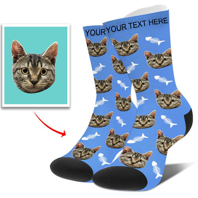 Personalized Custom Funny Photo Socks With  Dog, Cat, Other Pets Face Photo into Socks