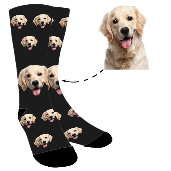 Custom Photo Pet's Face Colorful Socks For Men Women Unisex - amlion