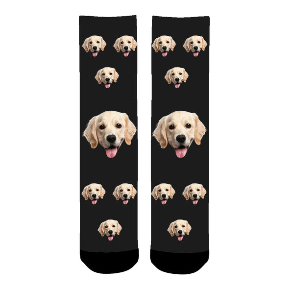 Custom Photo Pet's Face Colorful Socks For Men Women Unisex - amlion