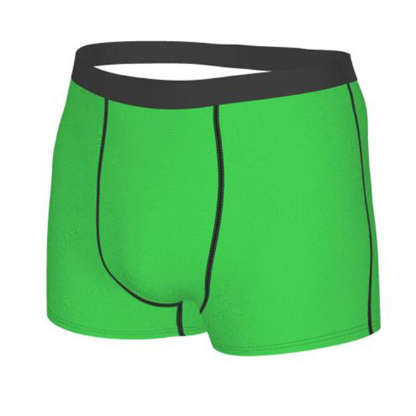 Personalized Name Underwear for Him, Men's Custom “Love Name's Pussy" Green Boxer Briefs