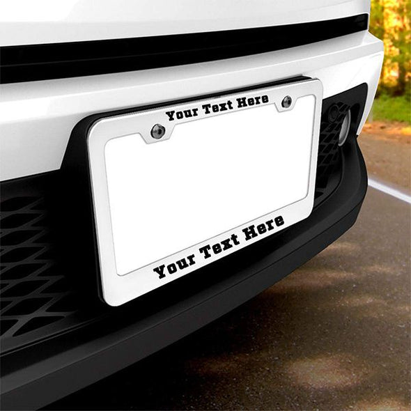 Personalized License Plate Frame with Text,12"x6",White