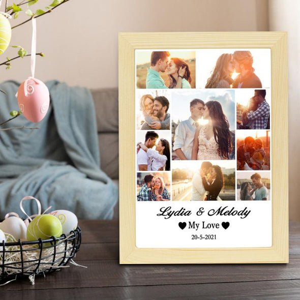 Customized Picture Frame with 10 Pictures, Customized Photo Frames for Him, Her