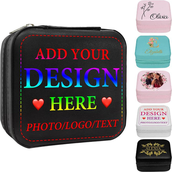 Personalized Jewelry Box, Customized Leather Jewelry Boxes with Photo/Name for Women, Girlfriend, wife