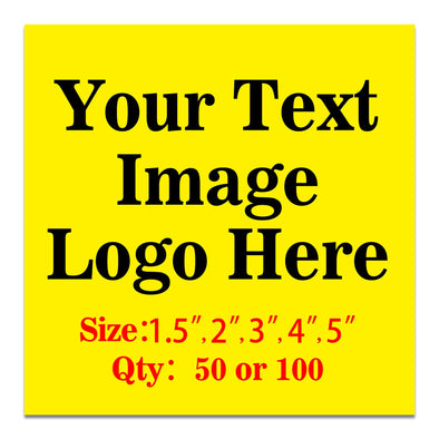 50PCS Custom Personalized Stickers Labels Square Logo Text Image Tag for Business,Customized (SIZE: 2"square)