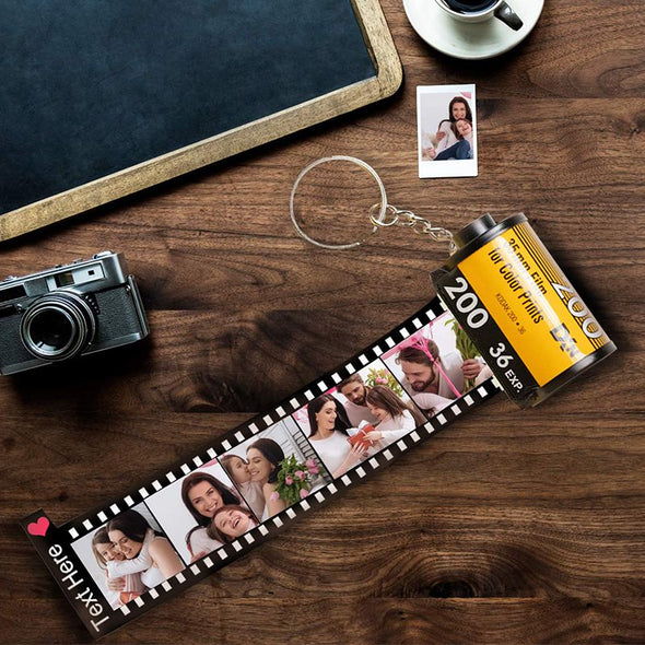 Custom Photo Camera Film Roll Keychain for Father's Day,Mothers Day, Personalized Photo Keychain