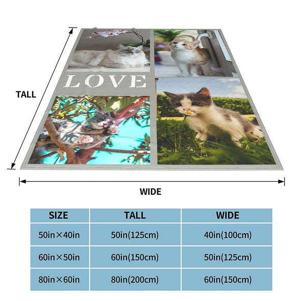 Custom Blanket Personalized Photos Text Collage Customized Picture Throws Blankets for Adults Kids