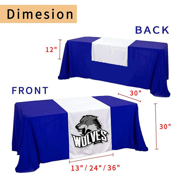 Custom Table Runner with Bussiness Logo,Name, Personalized Tablecloth, Customized Table Banner for Party Tradeshow Events Decoration
