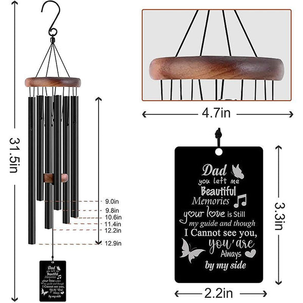 Personalized Wind Chimes Memorial, Engraved Wind Chimes for Loss of Loved One