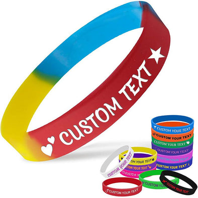 Personalized Silicone Wristbands, Custom Engraved Rubber Bracelets with Text for Events, Gifts, Awareness, Party