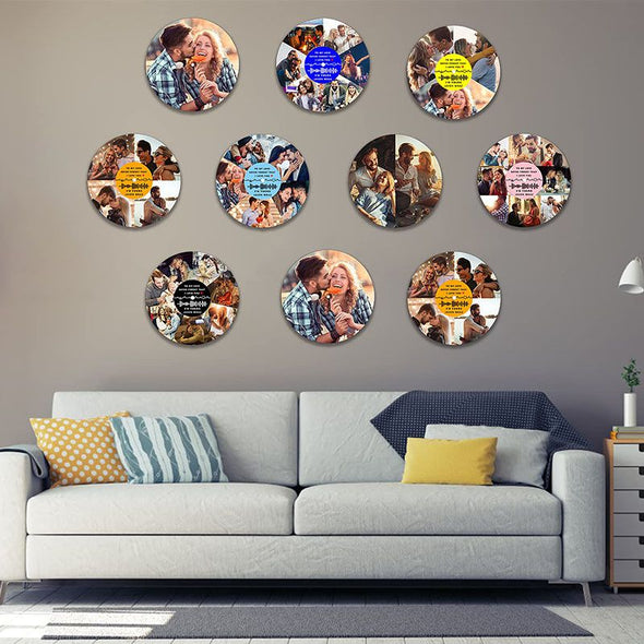 Custom Personalized Vinyl Record Photo Collage with QR Code, Customized Vinyl Records Wall Art Display Gift