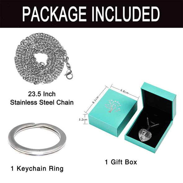 Personalized Necklace, Custom Photo Necklace,Engraved Necklace Keychain, Dog Tag,Heart Blue - amlion