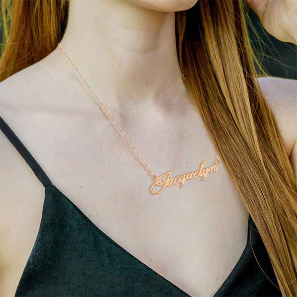 Amlion Name Necklace, Infinity Necklace, Custom Necklace, Gift for Mom Sister Friend Girlfriend-Rose Gold