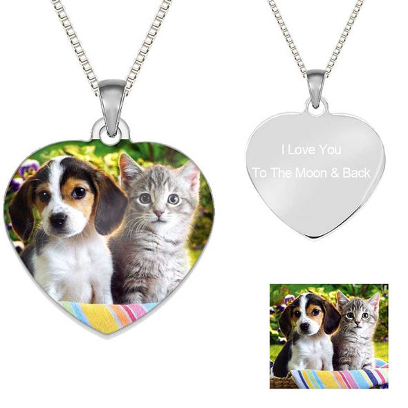 Custom Photo Heart Necklaces for Women,Keychain Ring Personalized Gifts