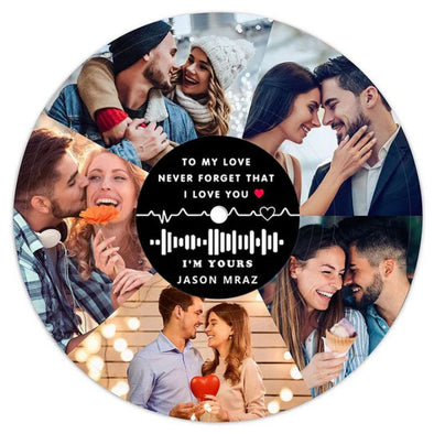 Personalized Vinyl Record with Spotfy Song Code Photo Collage, Customized Vinyl Records Wall Art Display Gift