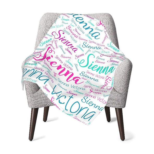 Personalized Custom Baby Girls Blanket with Name, Customized Baby Blankets for Newborns, Infants, Toddlers