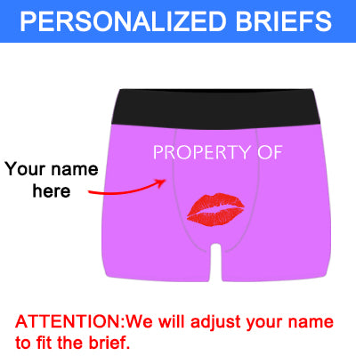 Personalized  Property of Name Pink Boxer Briefs - amlion
