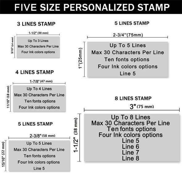 Custom Stamp Personalized-Up to 8 Lines,Self Inking Rubber Address Stamp for Return or Business - amlion