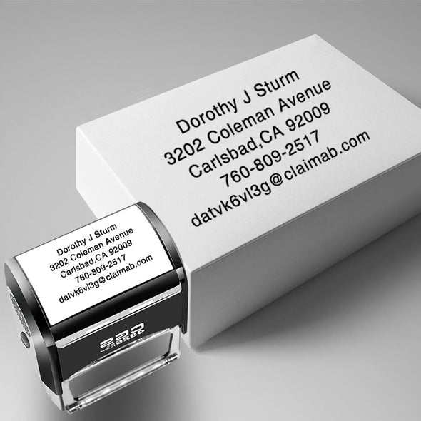 Custom Stamp Personalized-Up to 5 Lines,Self Inking Rubber Address Stamp for Return or Business - amlion