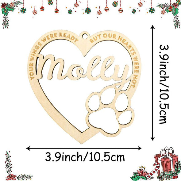 Personalized Pet Wooden Ornament, Custom Wooden Christmas Ornament with Pet's Name