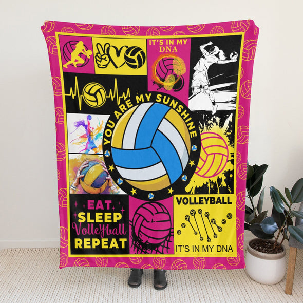 Volleyball Pattern Blanket Fleece Throw Blanket Super Soft Warm Gifts for Baby Girls Boys Kids Mom Grandma Room Decor