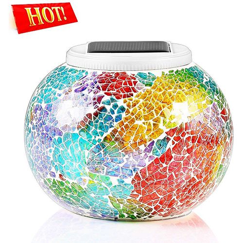 Color Changing Solar Powered Glass Ball, Garden Lights Solar Table Lights