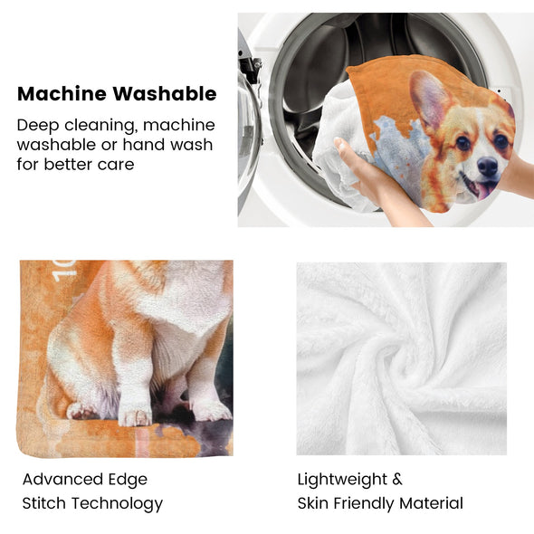 Corgi Blanket Fleece Throw Blanket Super Soft Warm Gifts for Baby Girls Boys Kids Mom Grandma Room Decor