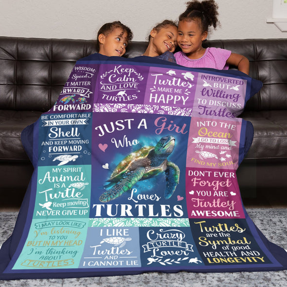 Turtle Pattern Blanket Fleece Throw Blanket Super Soft Warm Gifts for Baby Girls Boys Kids Mom Grandma Room Decor