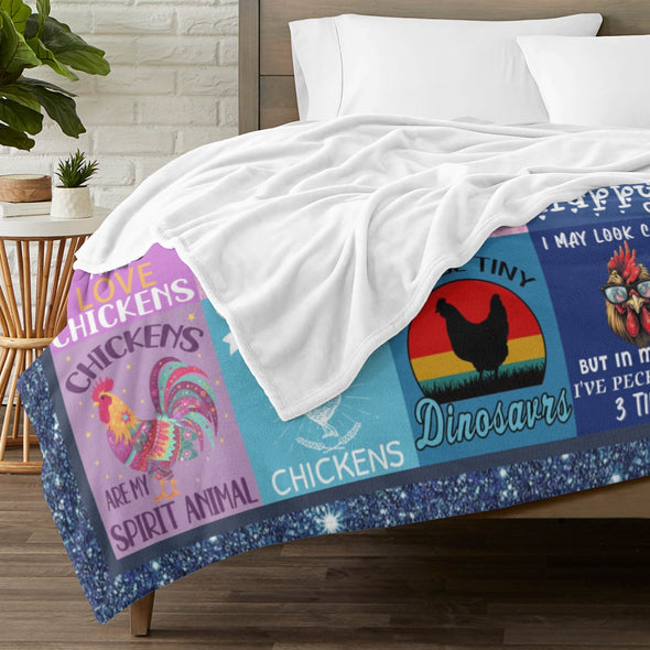 Chicken Pattern Blanket Fleece Throw Blanket Super Soft Warm Gifts for Baby Girls Boys Kids Mom Grandma Room Decor