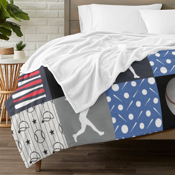 Baseball Pattern Blanket Fleece Throw Blanket Super Soft Warm Gifts for Baby Girls Boys Kids Mom Grandma Room Decor