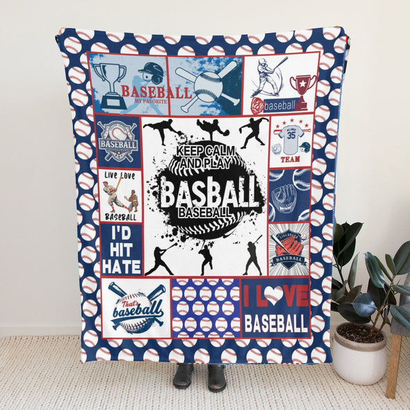 Baseball Pattern Blanket Fleece Throw Blanket Super Soft Warm Gifts for Baby Girls Boys Kids Mom Grandma Room Decor