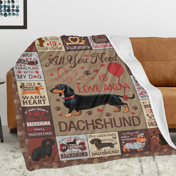 Dachshund Pattern Blanket Fleece Throw Blanket Super Soft Warm Gifts for Baby Girls Boys Kids Mom Grandma Room Decor