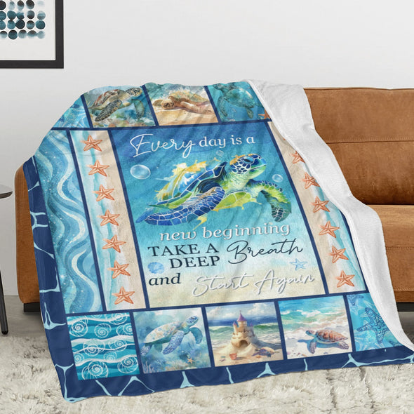 Turtle Pattern Blanket Fleece Throw Blanket Super Soft Warm Gifts for Baby Girls Boys Kids Mom Grandma Room Decor