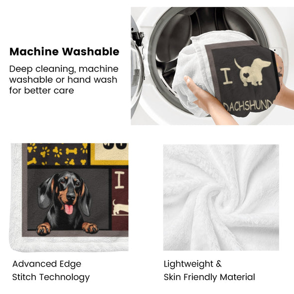 Dachshund Pattern Blanket Fleece Throw Blanket Super Soft Warm Gifts for Baby Girls Boys Kids Mom Grandma Room Decor