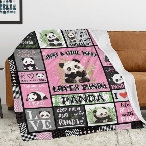Panda Pattern Blanket Fleece Throw Blanket Super Soft Warm Gifts for Baby Girls Boys Kids Mom Grandma Room Decor