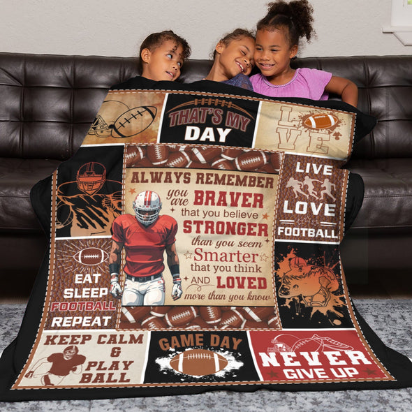 Football Pattern Blanket Fleece Throw Blanket Super Soft Warm Gifts for Baby Girls Boys Kids Mom Grandma Room Decor