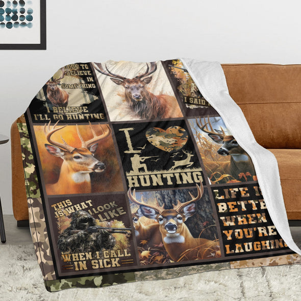 Deer Pattern Blanket Fleece Throw Blanket Super Soft Warm Gifts for Baby Girls Boys Kids Mom Grandma Room Decor