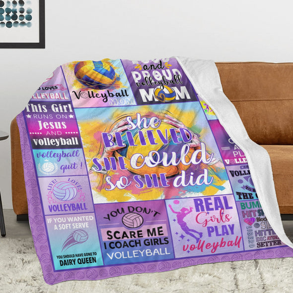 Volleyball Pattern Blanket Fleece Throw Blanket Super Soft Warm Gifts for Baby Girls Boys Kids Mom Grandma Room Decor