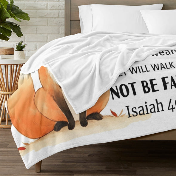 Fox Pattern Blanket Fleece Throw Blanket Super Soft Warm Gifts for Baby Girls Boys Kids Mom Grandma Room Decor