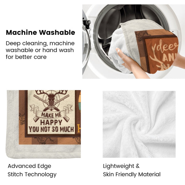 Deer Pattern Blanket Fleece Throw Blanket Super Soft Warm Gifts for Baby Girls Boys Kids Mom Grandma Room Decor