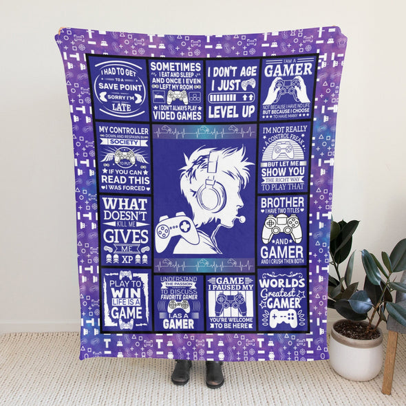 Gamer Blanket Fleece Throw Blanket Super Soft Warm Gifts for Baby Girls Boys Kids Mom Grandma Room Decor
