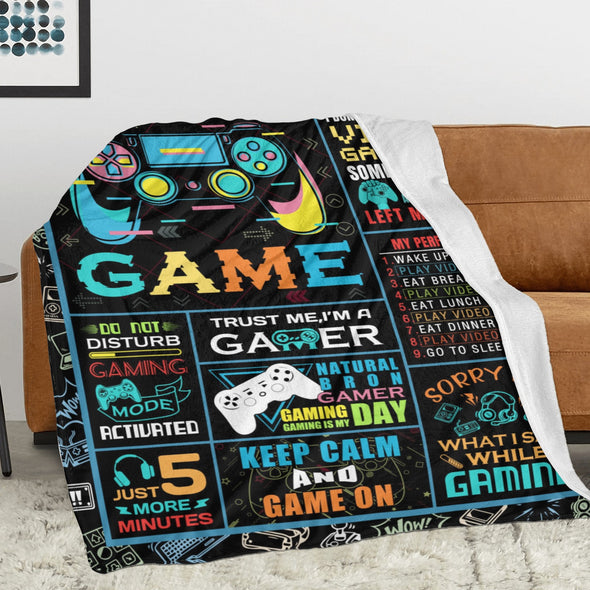 Gamer Blanket Fleece Throw Blanket Super Soft Warm Gifts for Baby Girls Boys Kids Mom Grandma Room Decor