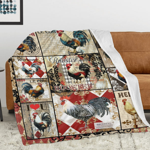 Chicken Pattern Blanket Fleece Throw Blanket Super Soft Warm Gifts for Baby Girls Boys Kids Mom Grandma Room Decor