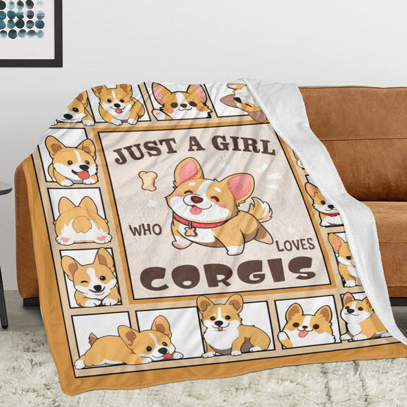 Corgi Blanket Fleece Throw Blanket Super Soft Warm Gifts for Baby Girls Boys Kids Mom Grandma Room Decor