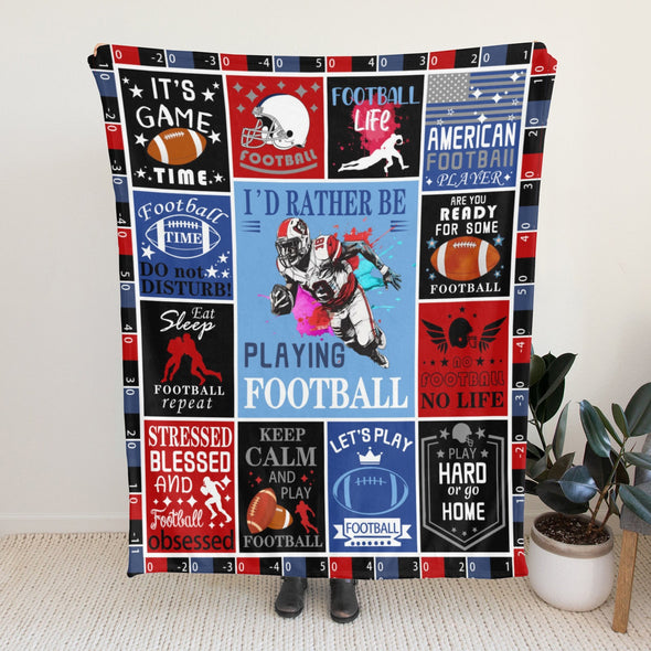 Football Pattern Blanket Fleece Throw Blanket Super Soft Warm Gifts for Baby Girls Boys Kids Mom Grandma Room Decor