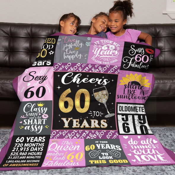 Birthday Gifts for Women Blanket, Happy Birthday Decorations Throw for Girls Her Friend Mom Sister Grandma Wife