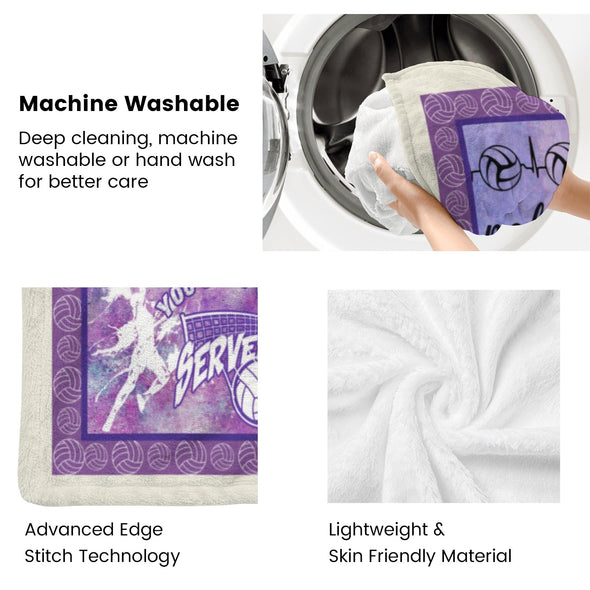 Volleyball Pattern Blanket Fleece Throw Blanket Super Soft Warm Gifts for Baby Girls Boys Kids Mom Grandma Room Decor