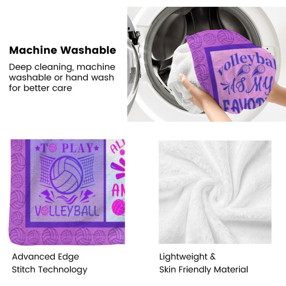 Volleyball Pattern Blanket Fleece Throw Blanket Super Soft Warm Gifts for Baby Girls Boys Kids Mom Grandma Room Decor