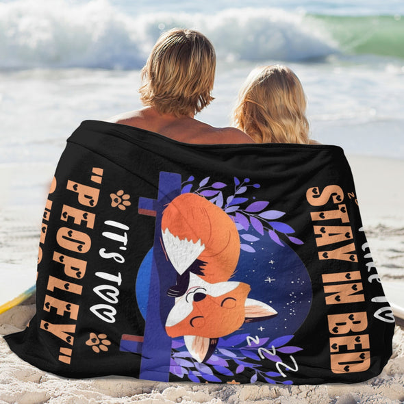 Fox Pattern Blanket Fleece Throw Blanket Super Soft Warm Gifts for Baby Girls Boys Kids Mom Grandma Room Decor